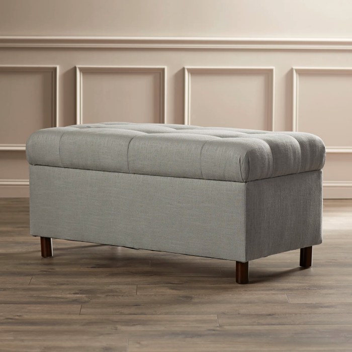 bedroom storage bench with linen fabric for soft touch