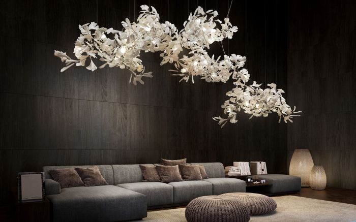 nature-inspired bedroom chandeliers with leaf designs