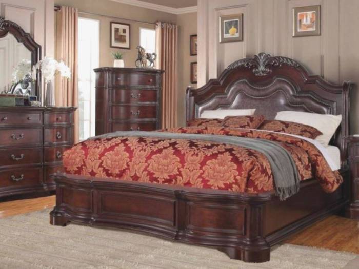 Bob's Furniture bedroom sets with detailed carvings terbaru