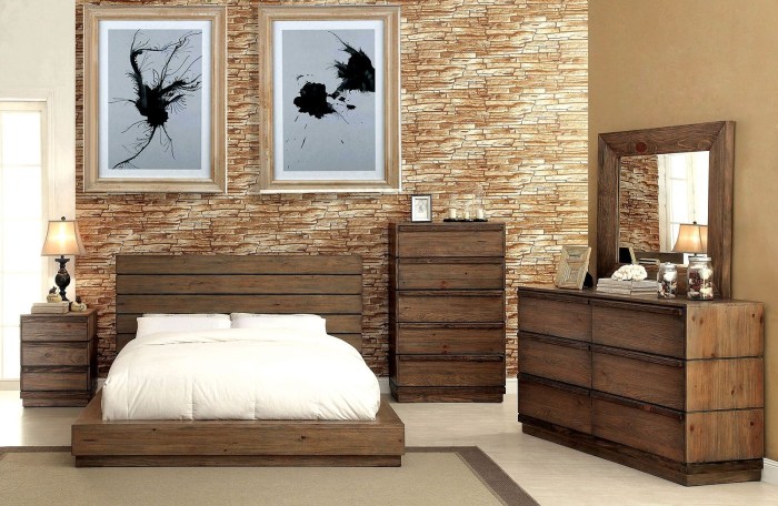 rustic Bob's Furniture wooden bedroom sets terbaru