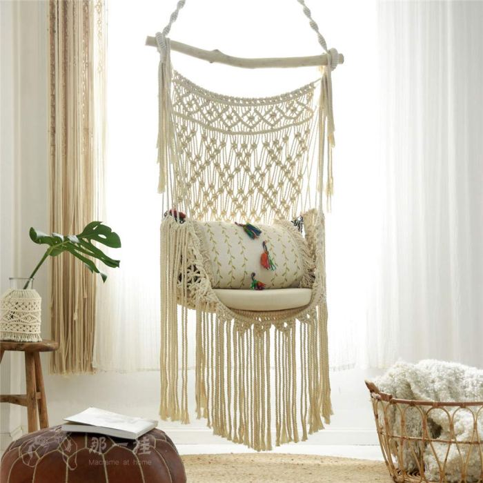 DIY macrame hanging chair ideas for bedrooms