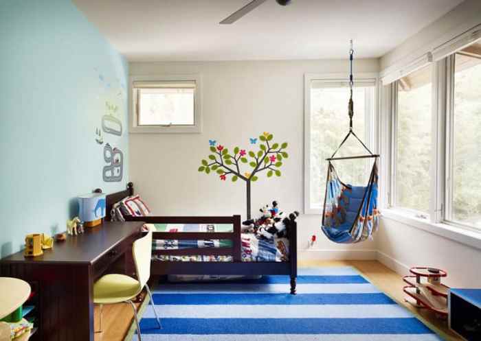 bedroom designs featuring multiple hanging chairs