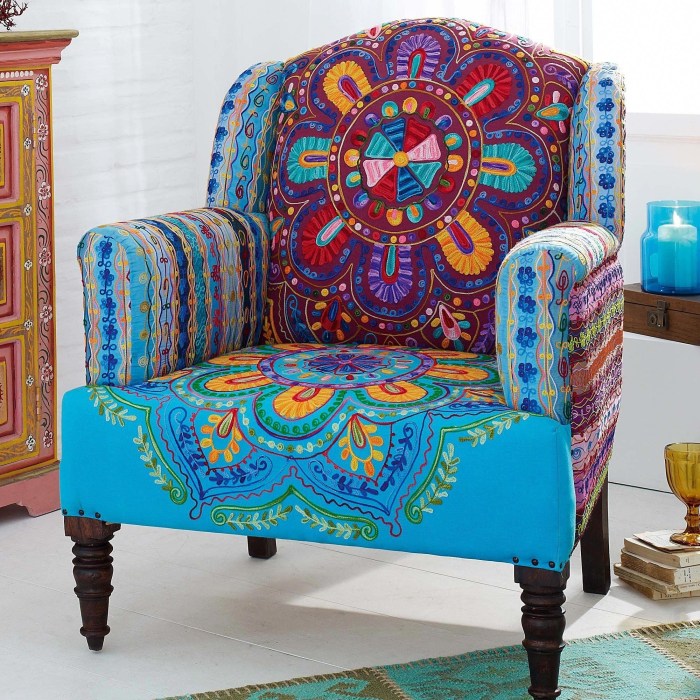 boho armchairs sessel upholstery recliner foter perfect alma cigana gipsy bohemiam colourful pankpraktikan gingar wayfair meubels wohnen beatriz oberg stoelen