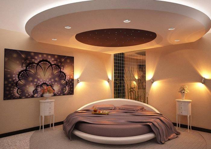 bedroom design with creative ceiling treatments