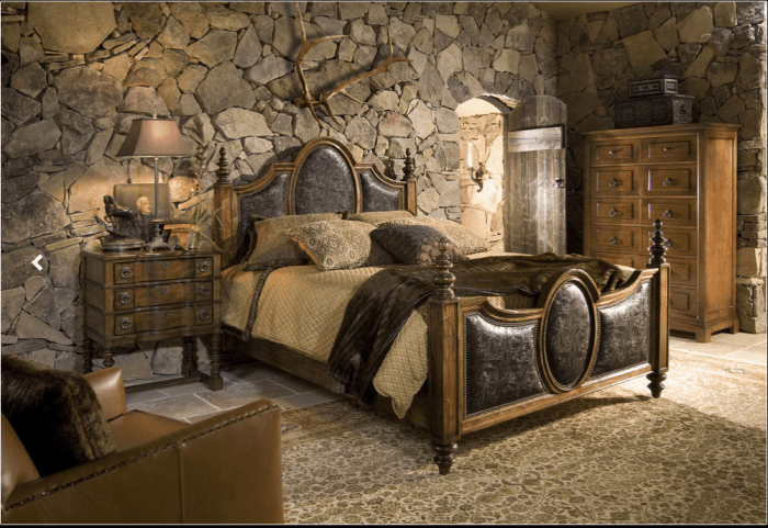 bedroom stone wall master walls interior bedrooms rustic idea great read