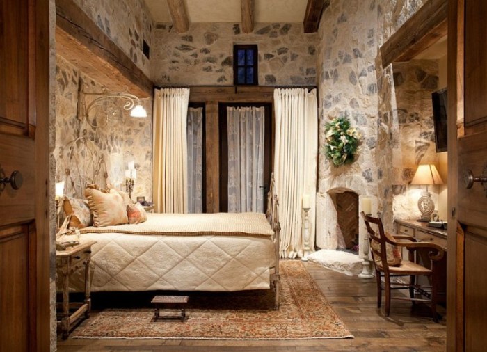 bedroom design with natural stone accents terbaru