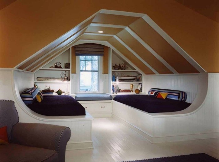 attic bedrooms amazing sleeping beds built space window furniture twin two seat designing designer wall