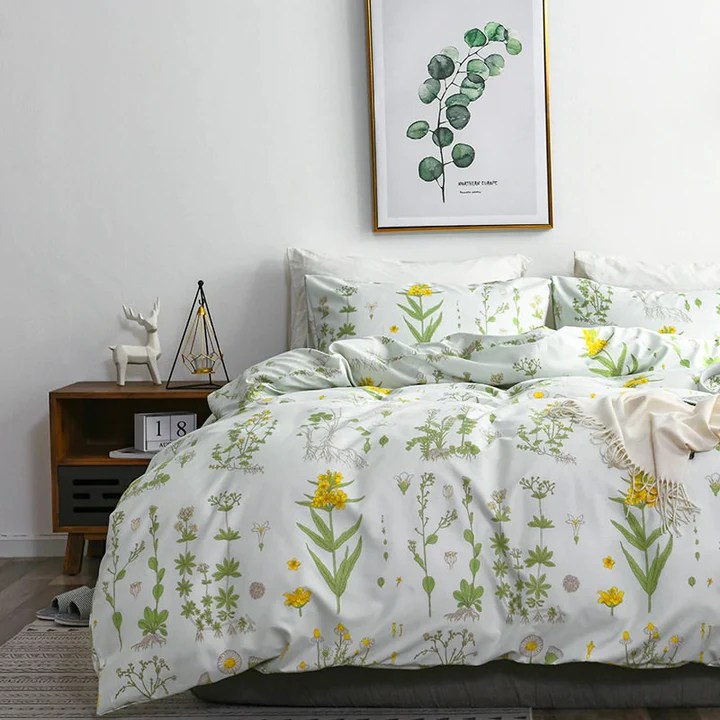 cottage core bedroom design with floral patterns terbaru