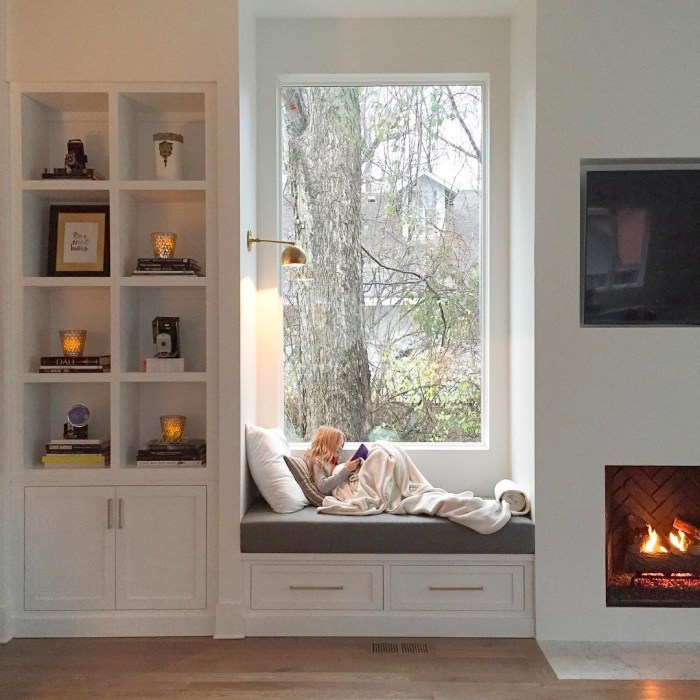 bedroom design with a cozy bay window seat