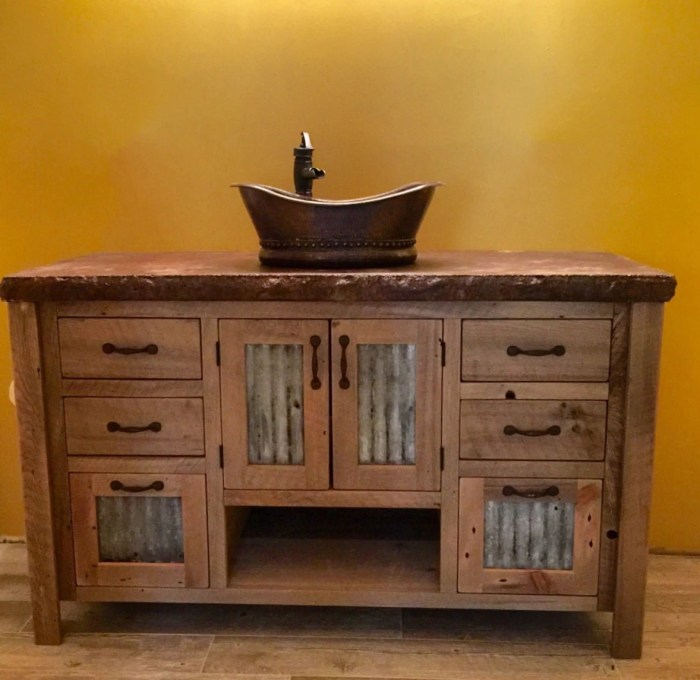 Reclaimed wood bathroom vanities for rustic effect